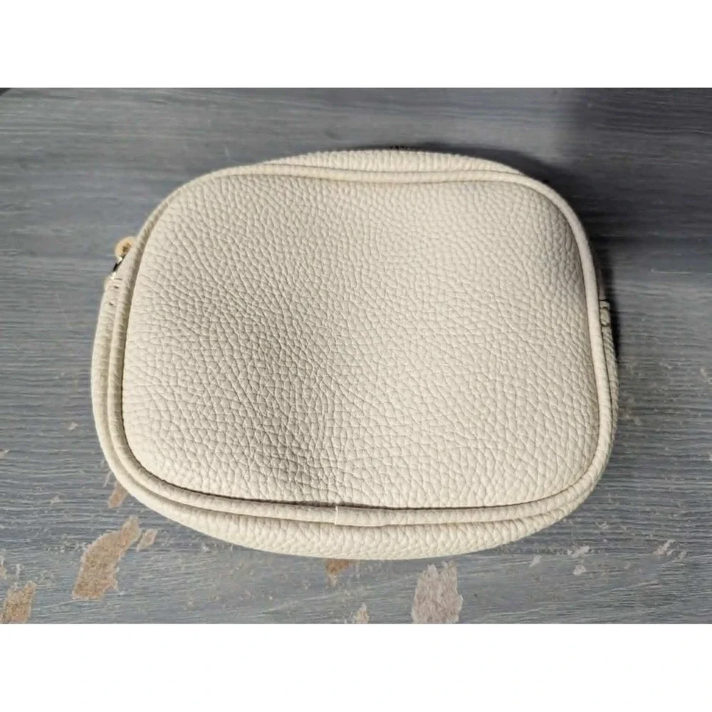 Kids Cream Faux Leather Heart Glitter Letter V Crossbody Bag Pouch Cream Pink